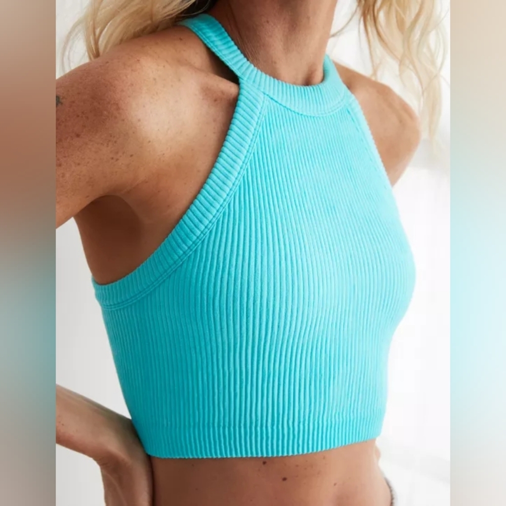 Aerie Superchill Seamless High Neck Bra Top
